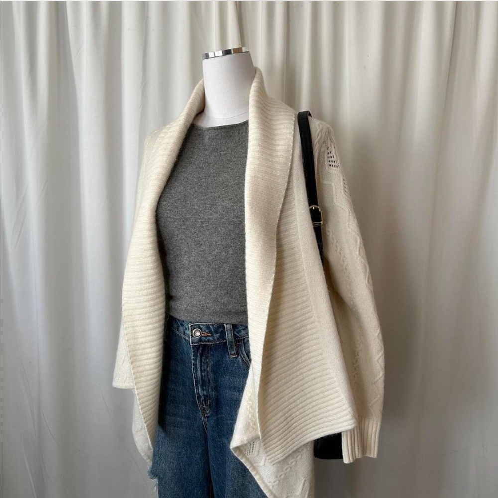 Vintage Jones New York Signature Open-front Cardigan Wool blend Petite small. - Picture 3 of 8